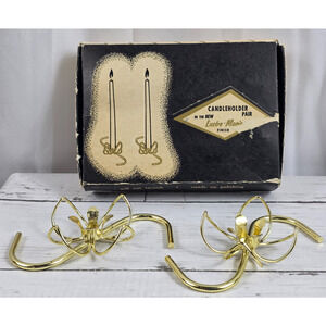 Lustro-Magic Finish, Faux Gold Color Candle Holders, Set of 2, Won't Tarnish